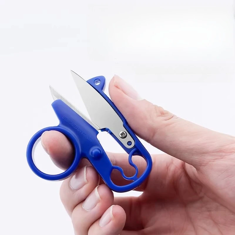 New Finger Guard Thread Snips Stainless Steel Spring Small Scissors Mini Trimming Scissors for Tailor Cross Stitch Sewing
