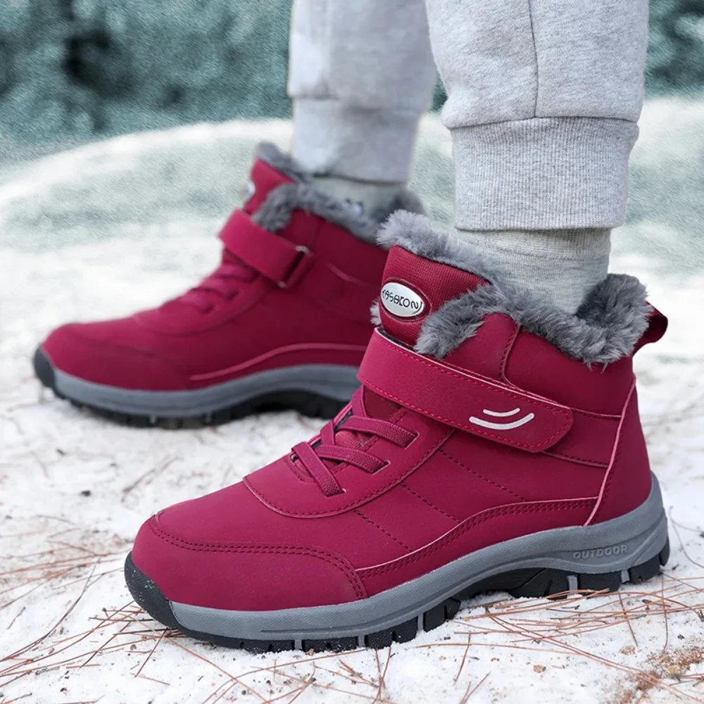 Outdoor Hiking Boots for Women Platform Snow Shoes Boots Plush Keep Warm Men Boots Winter Ankle Boots Comfortable Walking Shoes view 6