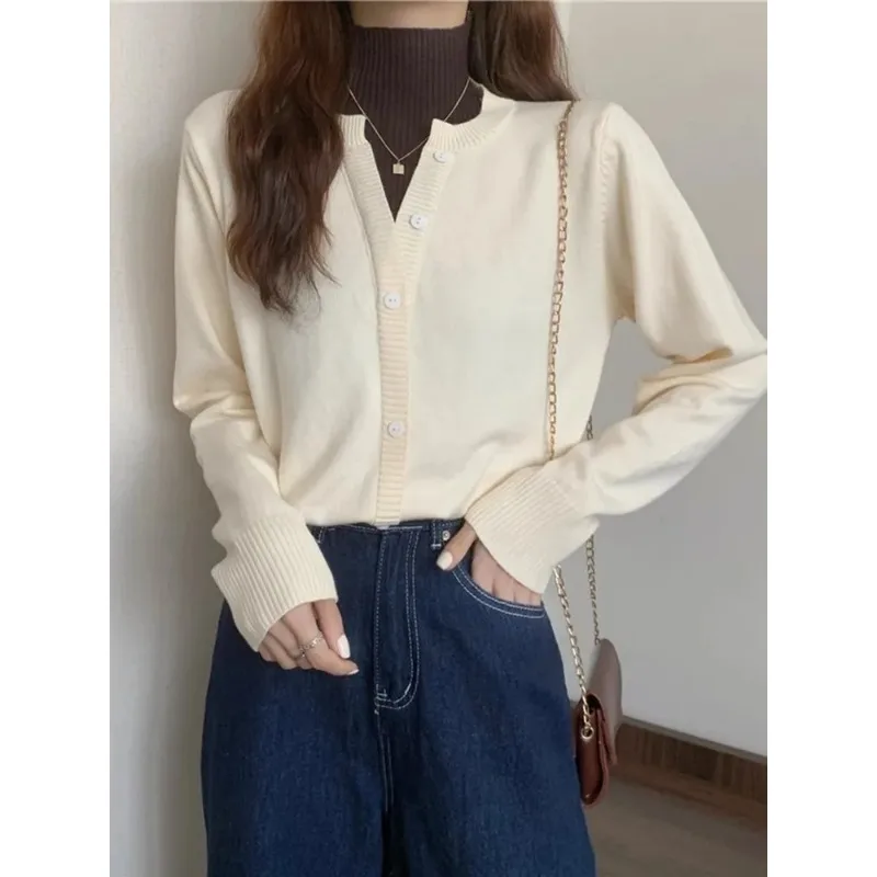 

Сплошной цвет, женский свитер из двух частей, модный свитер с воротником до половины черепахи и длинными рукавами, нижний топ