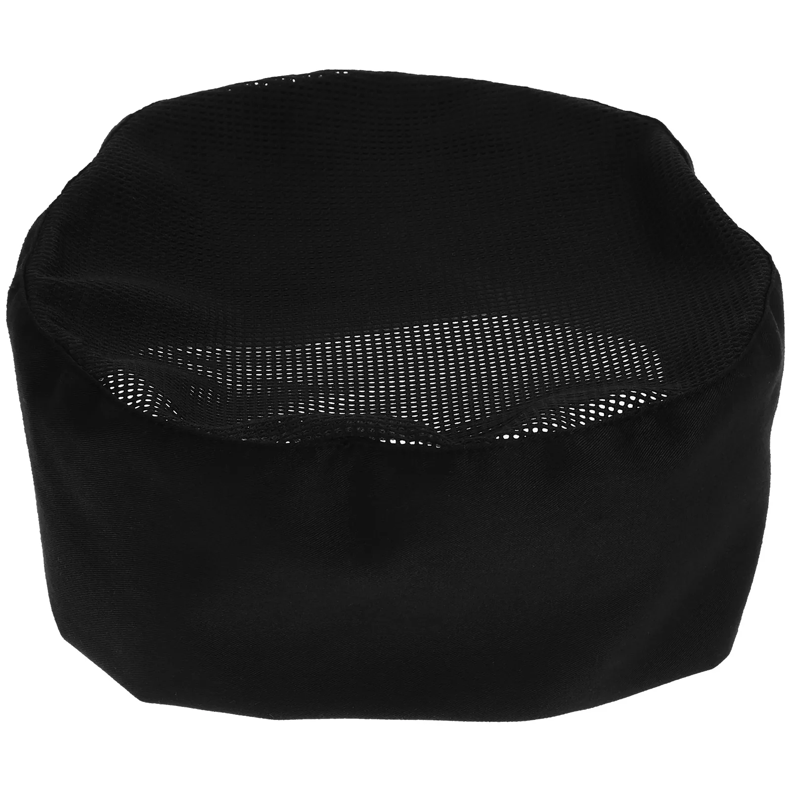 Black Mesh Hat One Size Fits Most Soft Comfortable Polyester Cotton Cooking Hat for Bakers Catering Schools