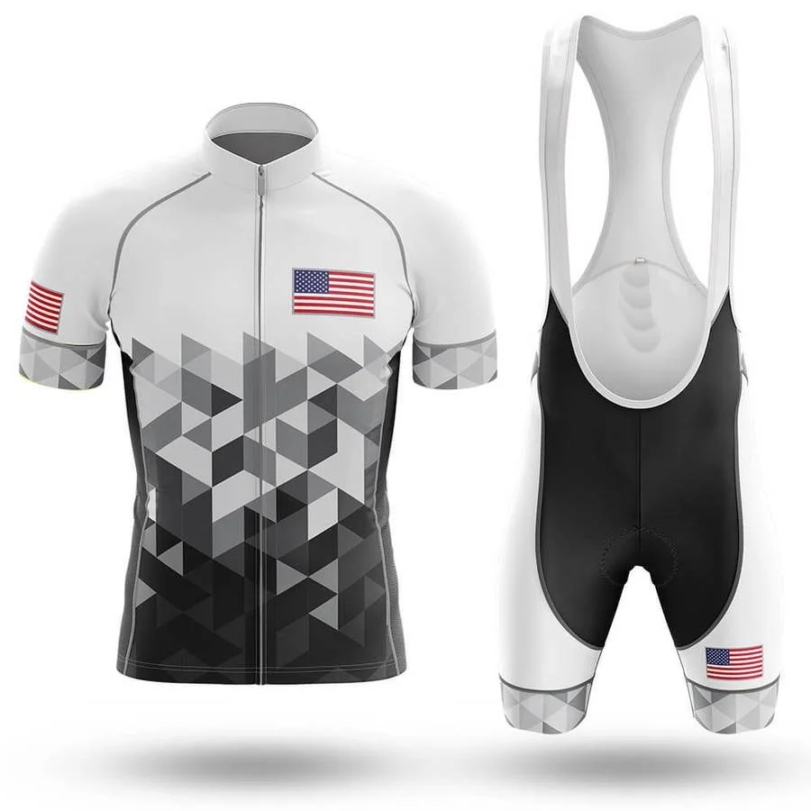 LASER CUT USA NATIONAL SHORT SLEEVE CYCLING JERSEY SUMMER CYCLING WEAR ROPA CICLISMO+BIB SHORTS