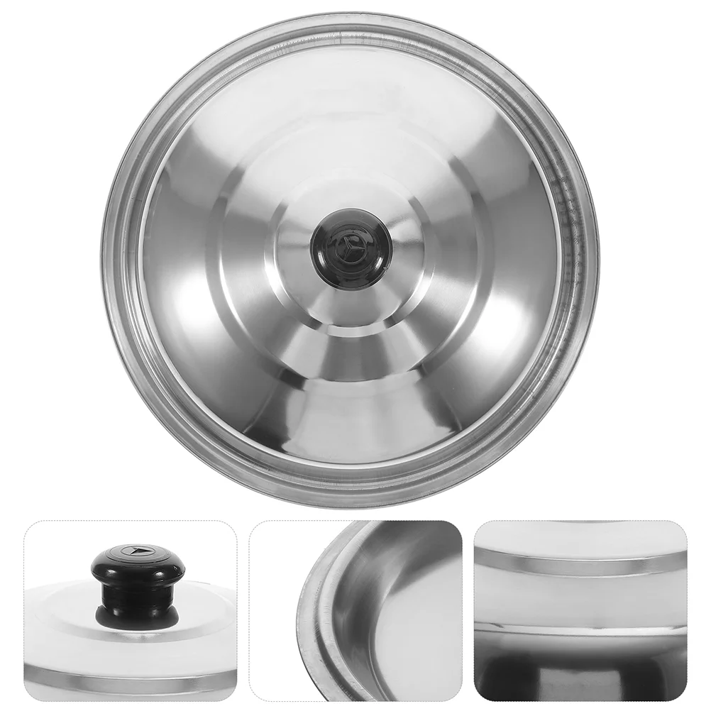 

Stainless Steel Wok Lid Pan Only Fry Lids Universal with Roaster Pot Replacement Frying Cover