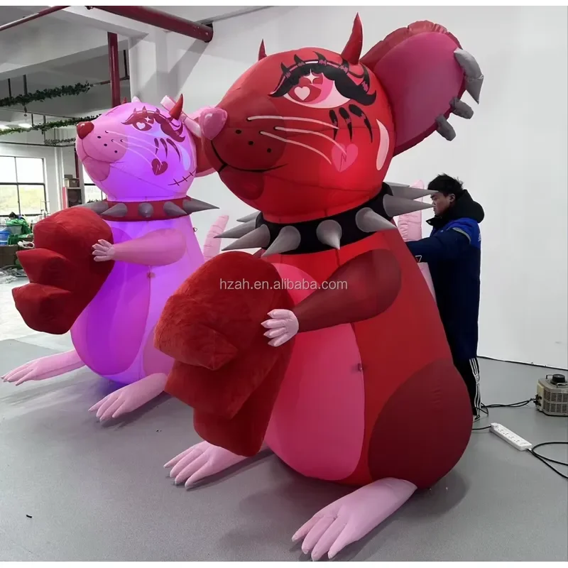 2.44m Inflatable Mickey Mouse Cartoon Balloon Mascot Oxford Cloth Giant Air Figure for Party Event Decoration Advertising