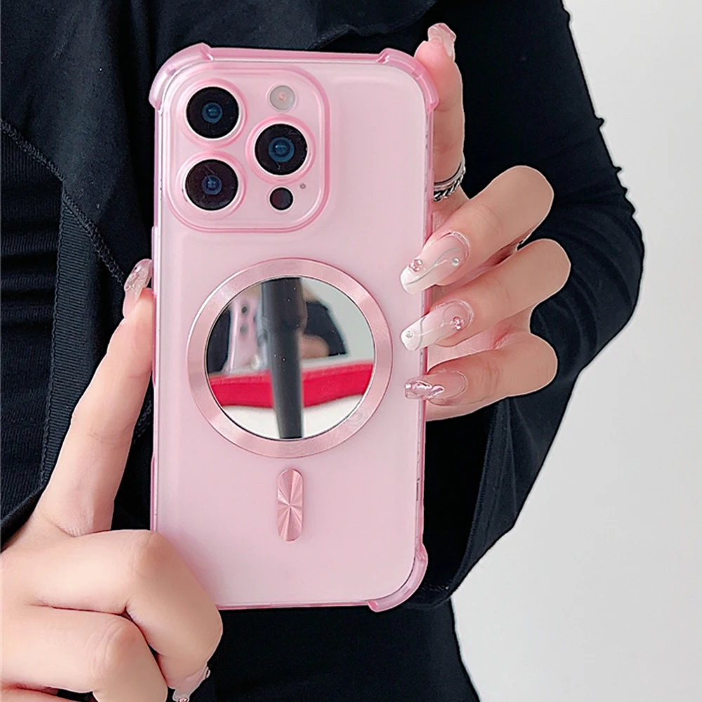 Stoßfest Magnetische Make-Up Spiegel Telefon Fall Für Xiaomi Redmi Hinweis 14S 13 14 Pro Plus Hinweis 12 11S 10S 12 11 10 Für Magsafe Abdeckung