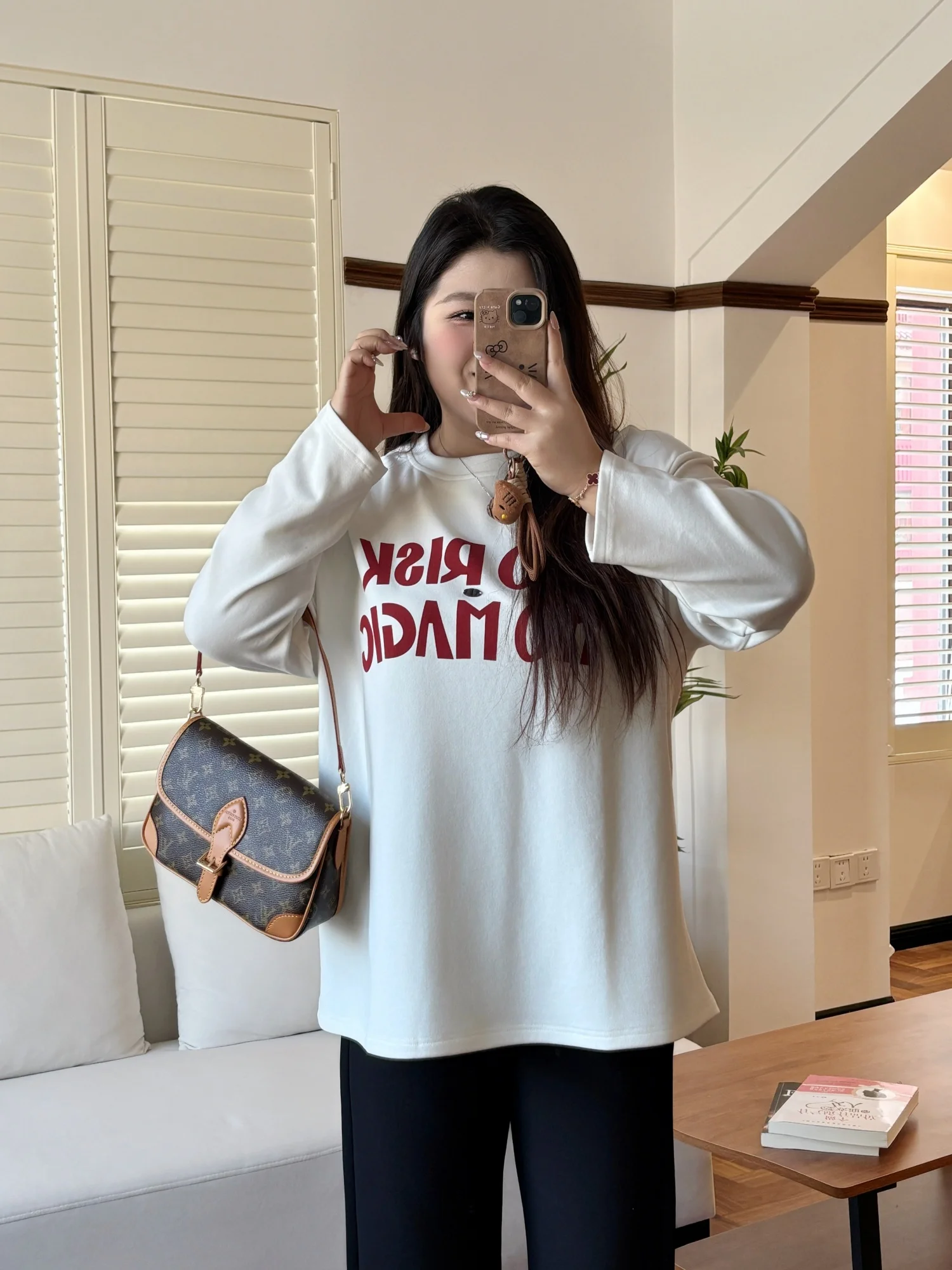 

plus Size Women's round Ne Print T-irt Q6770 Spring Commute Sle Long Sve Base Layer irt Slimming Versatile Base Tee