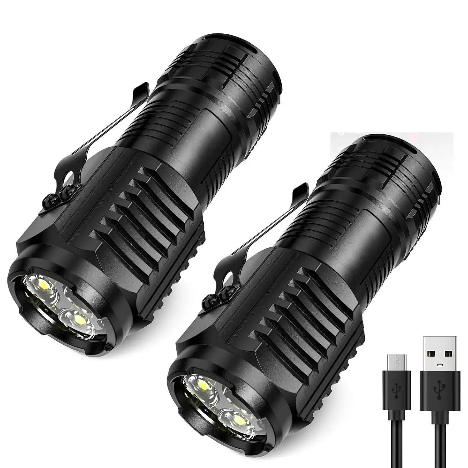 Wiederaufladbare EDC LED-Taschenlampe Tragbare Starklicht-Taschenlampe Wasserdichte Taschenfackel für Camping und Wandern Tragbare Beleuchtungslampe