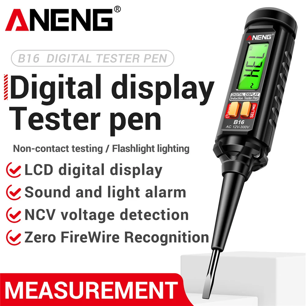 ANENG B16 Intelligent Sensing Digital Measuring Pen Highlight Light AC Voltage Detection Electrician Screwdriver Testing Tools