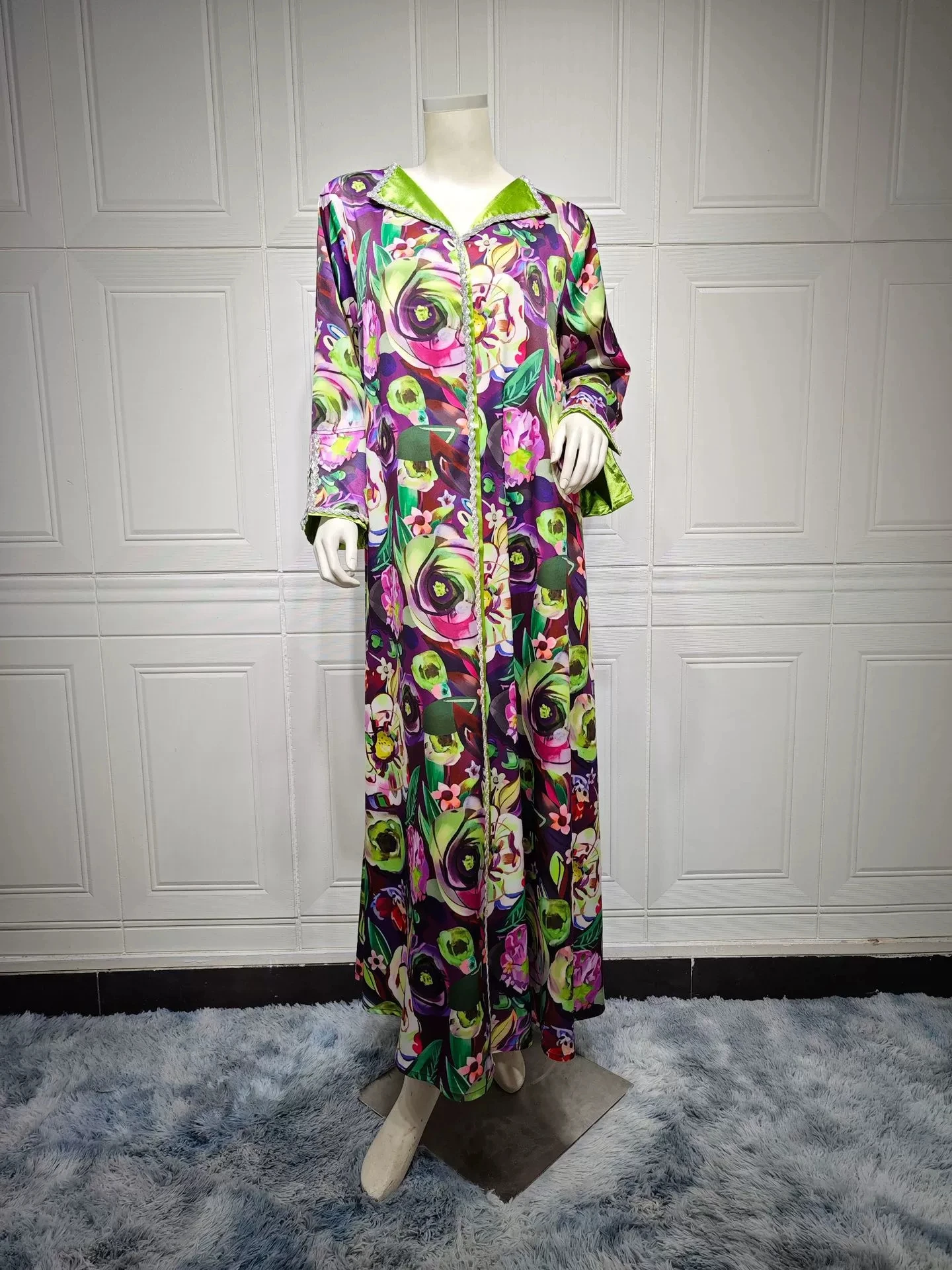 Abaya Arabian Dubai pattern Muslim clothing home diamond dress-GZXX627