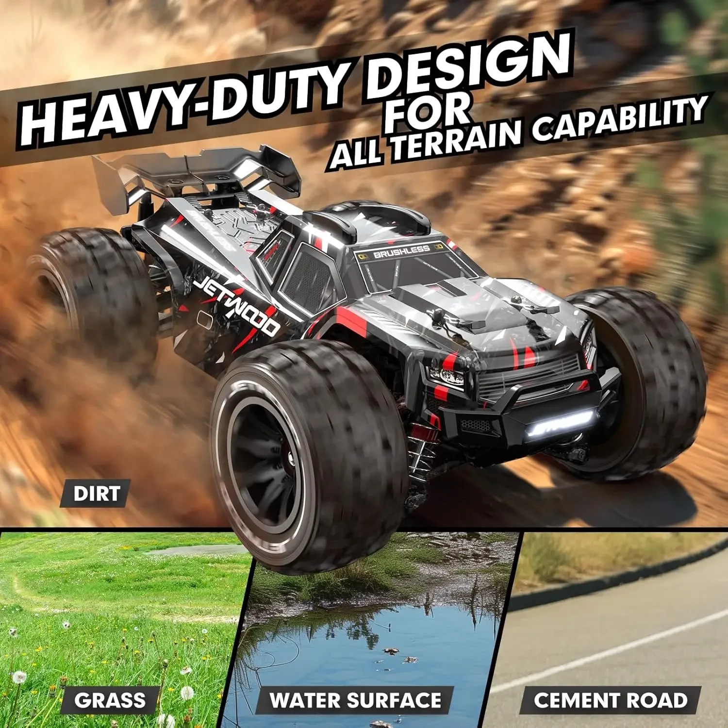 1/14 All Terrain Fast RC Cars for Adults, RTR Electric Hobby RC Trucks, 4WD Offroad Waterproof Remote Control Car, 50 mph 3S Bat image 6