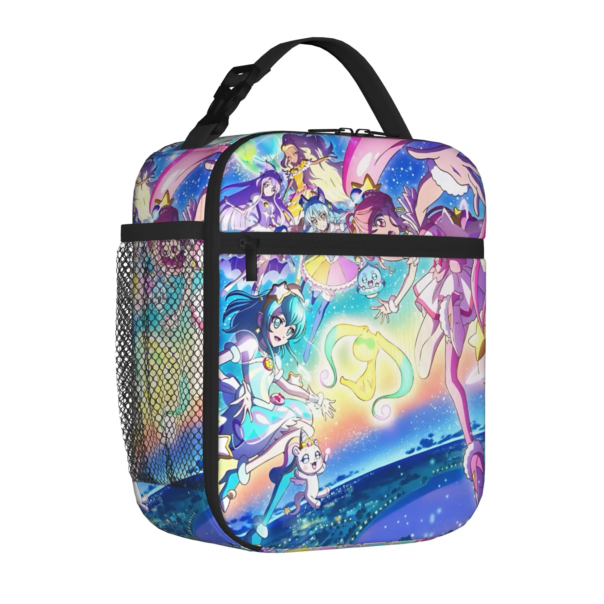 1 Piece Zipper Closure Prince Storage Bag Pocket Pretty Cure Series  School Lunch Food Box Reusable For Lunch Food Bag