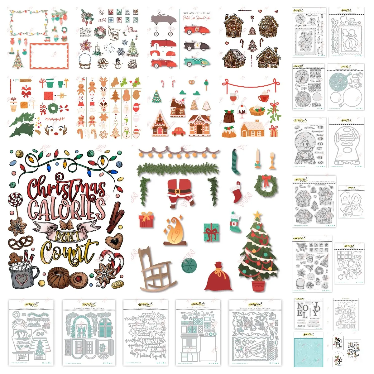 Honey New Christmas Add on Metal Cut Dies Stamps Stencils House Car Tree Cookies Flower Bee Die DIY Home Gift Card Scrapbooking