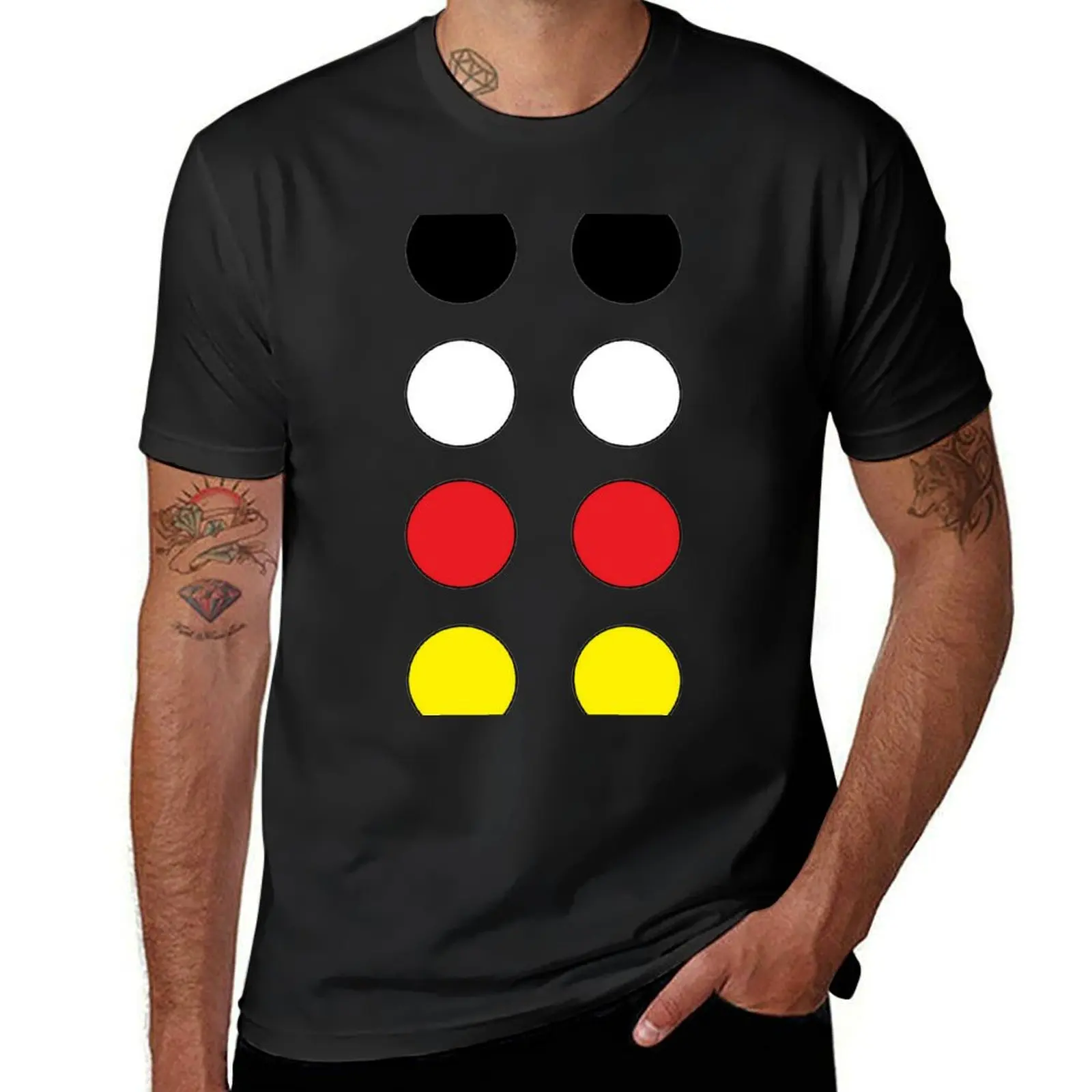 Black White Red Yellow Dots T-Shirt plus sizes sublime Aesthetic clothing fruit of the loom mens t shirts