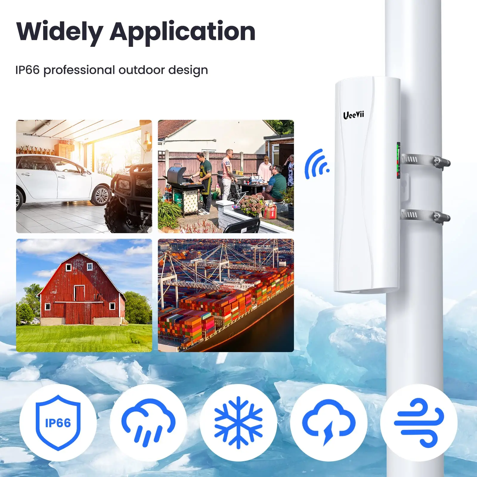 UeeVii CPE688 Gigabit Wireless Bridge 5.8GHz 5KM Long Range Extender 1000Mbps WiFi Bridge 14dBi Point to Point Outdoor CPE