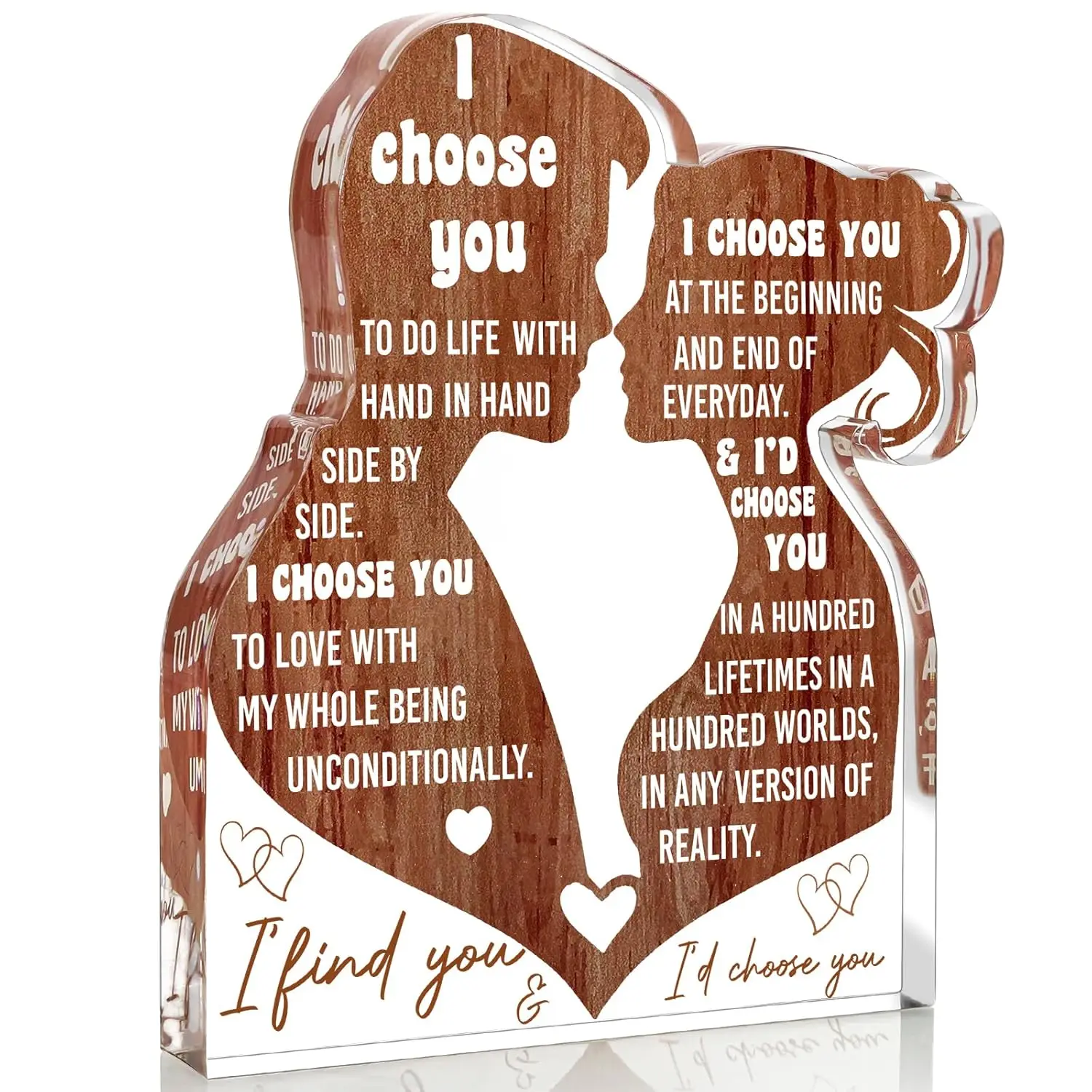 2D Flat, I Love You Gifts for Her Him Wife Husband Boyfriend Girlfriend Romantic Birthday Valentine'S Day Christmas Love Gift