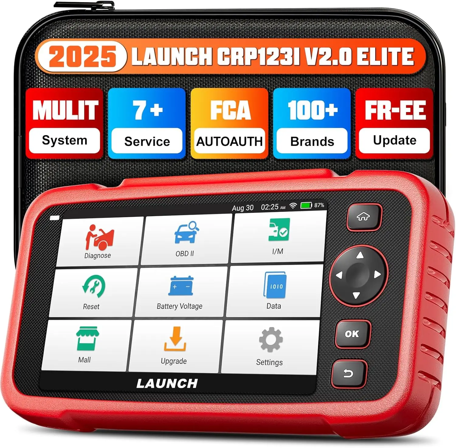 

LAUNCH CRP123I V2.0 Диагностический инструмент сканера для ABS SRS ENG AT FCA SGW Bypass 7, сброс: масло/EPB/BMS/DPF/дросельная заслонка, обновление на весь срок службы