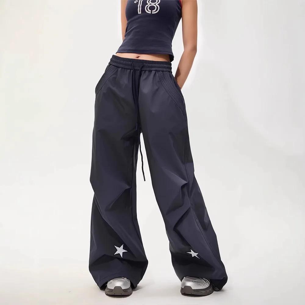 

Ретро-корейские длинные брюки YK с высокой талией и принтом звезд, модные шорты для мужчин, летние, для прогулок, с микроэластаном