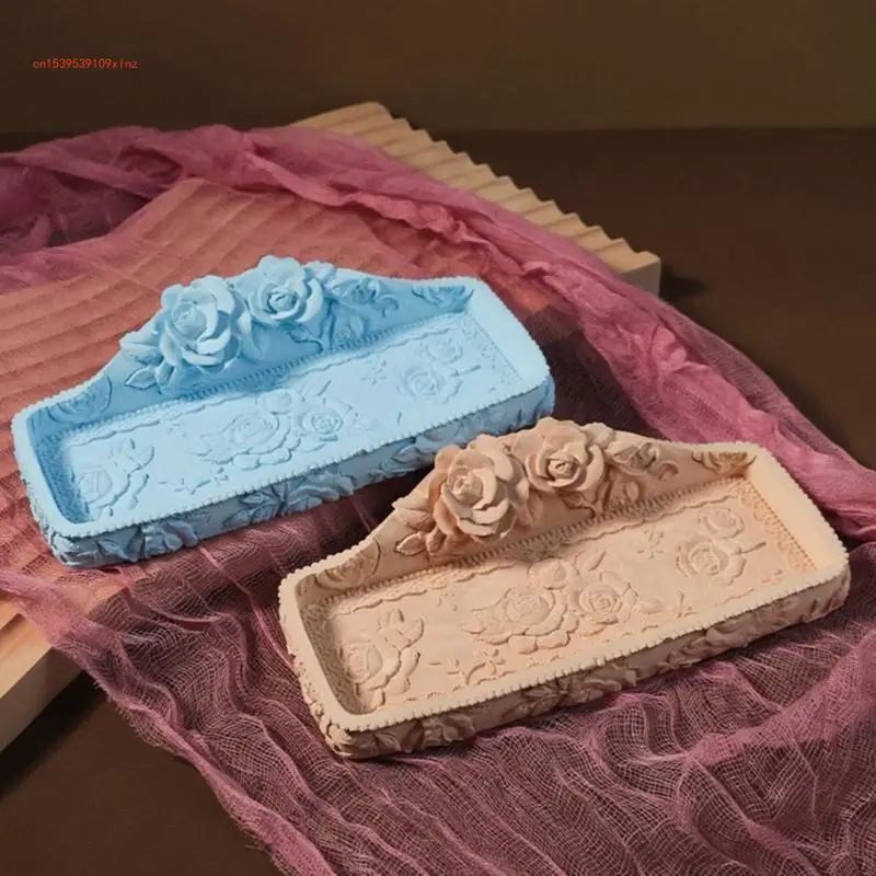 Rose Jewelry Dish Molds Silicone Texture for Resin Crafting Tray Plate