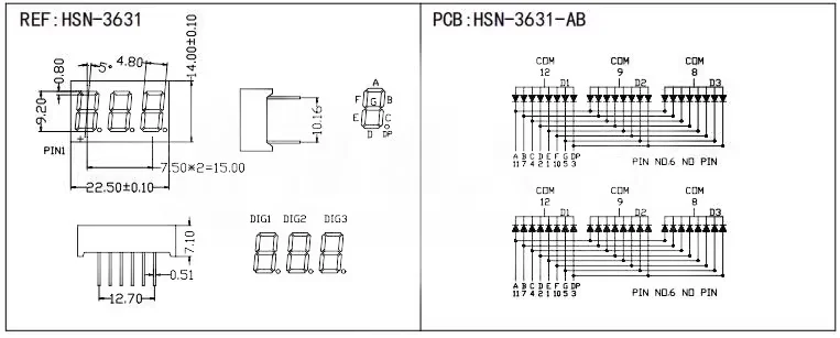 5 Stück Digitalröhren-Display 0,28 0,36 0,4 0,56 Zoll LED 7-Segment Gemeinsame Anode/Kathode 1 2 3 4 Bit Rot Blau Weiß Grün Gelb – Detail 10