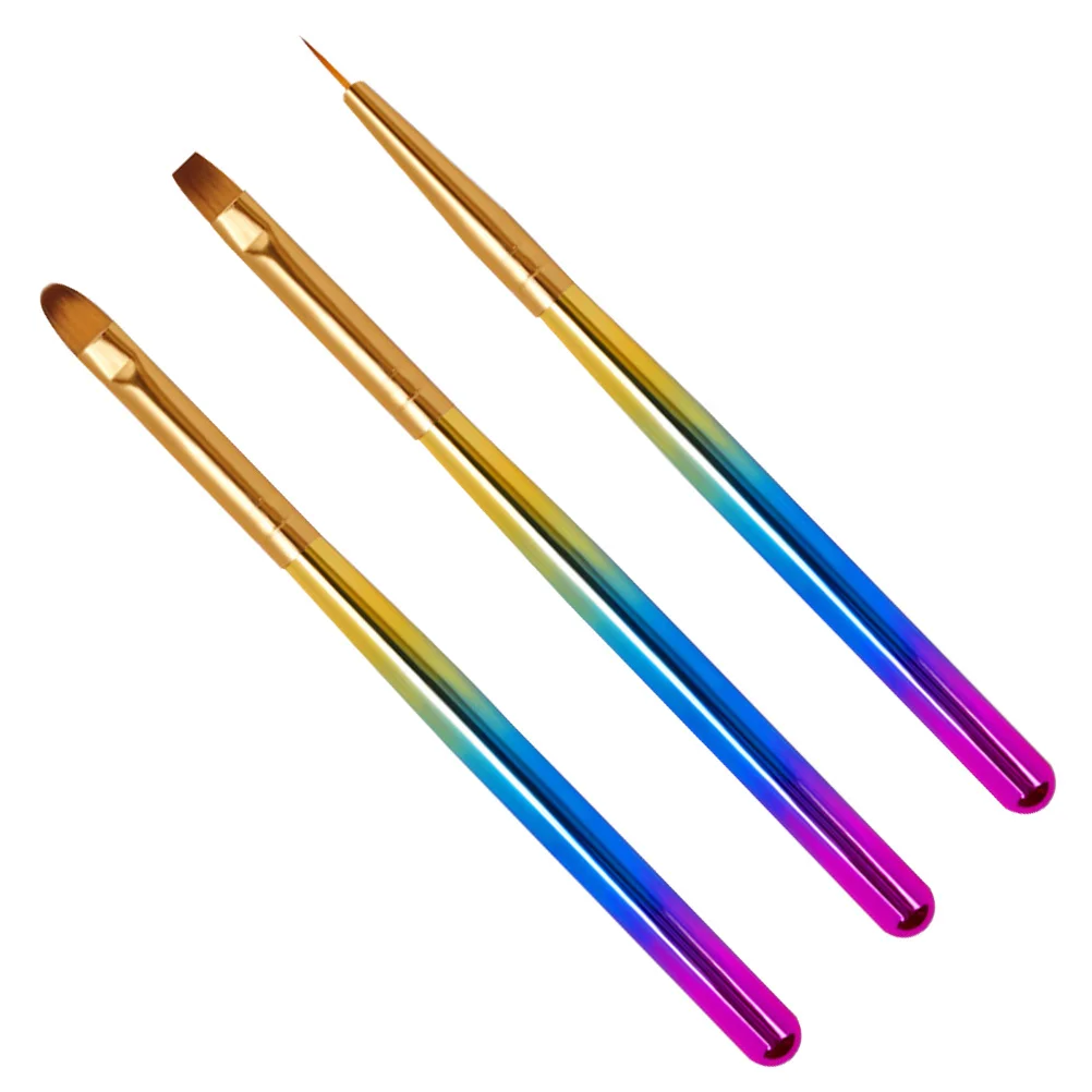 1Set Nagel Malerei Stift Set Bunte Gradienten Stange Feine Nylon Pinsel DIY Nail art Maniküre Tool Kit Langlebig Maniküre stift Werkzeug