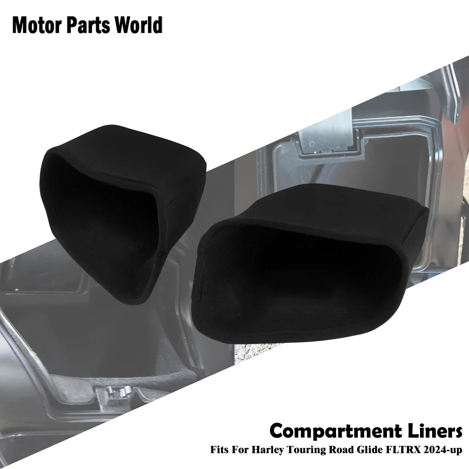 ハーレー・ツーリング-cvo-ロードグライド-2023-2024-fltrx-fltrxse-用、バイク用工具箱の仕切り、フェアリングポケット用インナーライナー。