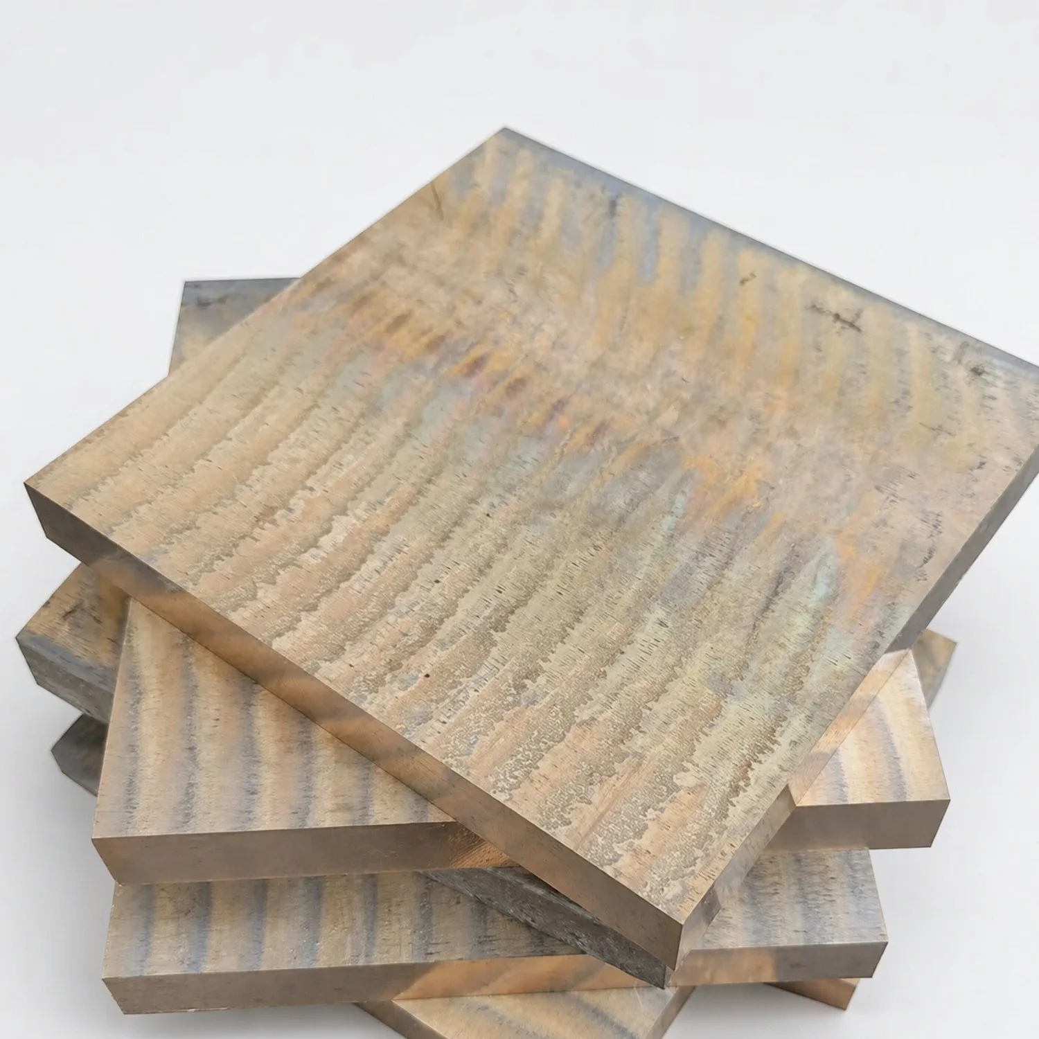 Tin Bronze Block Plate 50x50x10mm CuSn Bronze Square Plate Copper Brass Sheet Bar Stock for DIY Knife Handle Material Machining