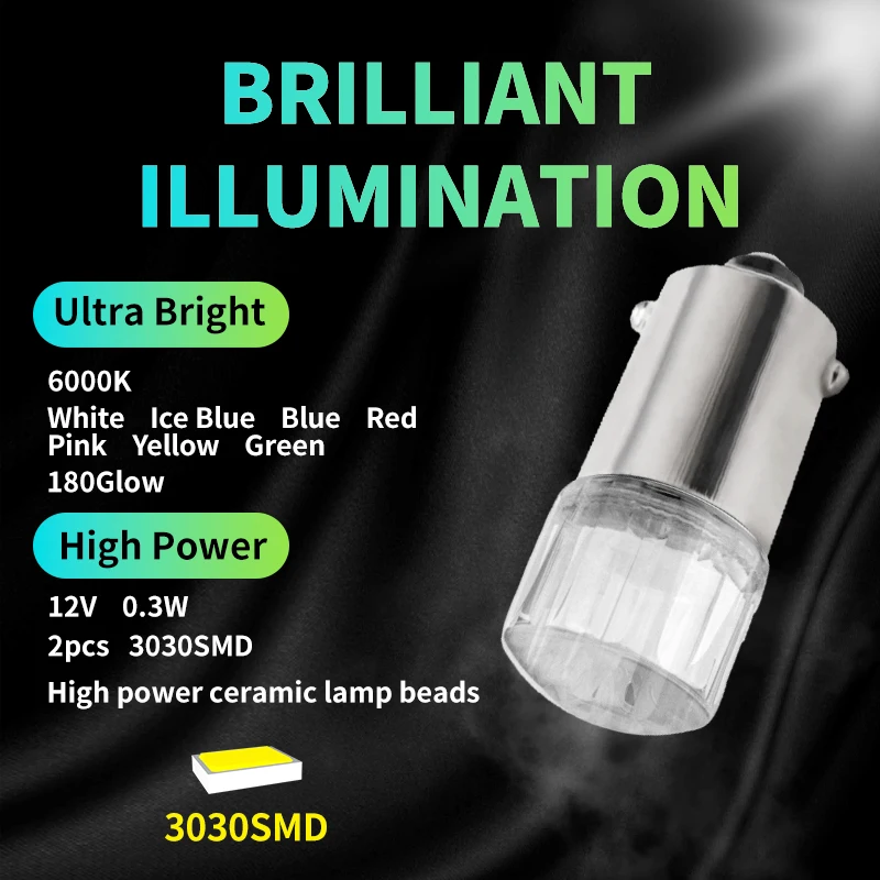 10 قطعة Ba9s مصباح إشارة Led T4W 3030 رقاقة لأضواء سقف السيارة أضواء مرآة لوحة ترخيص أضواء 6000 كيلو الأبيض BA9s Led 12 فولت