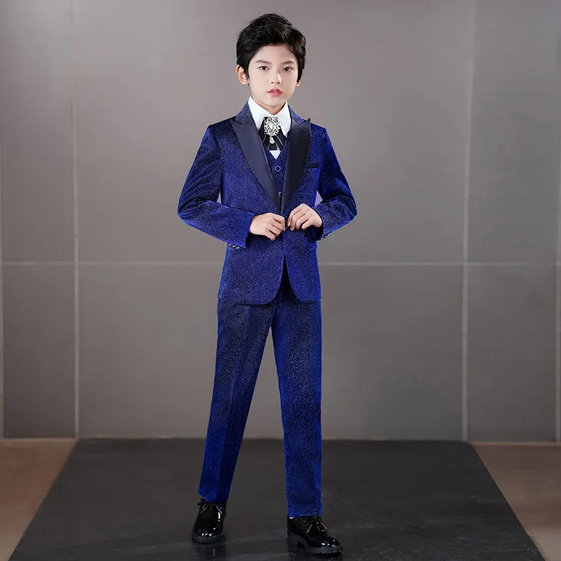 Children's Suit Set, Handsome British Flower Boy Host Dress, Piano Competition Runway Performance Costume