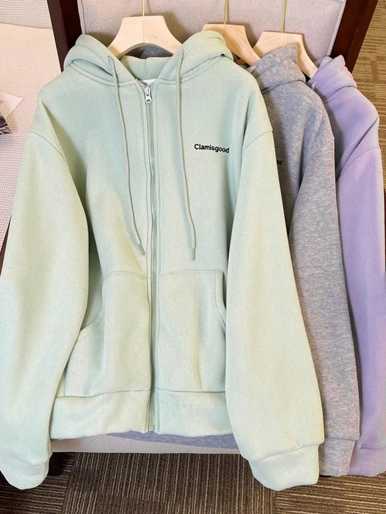 

Ladies Loose Fit Hoodie Jaet 300 Pou Size Large Casual Lazy Sle Spring Autumn Medium Length Trendy Top Coat