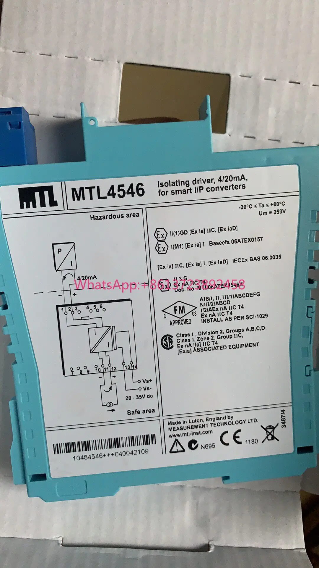 MTL4546 Isolated Driver for Smart I/P Converters. High Quality