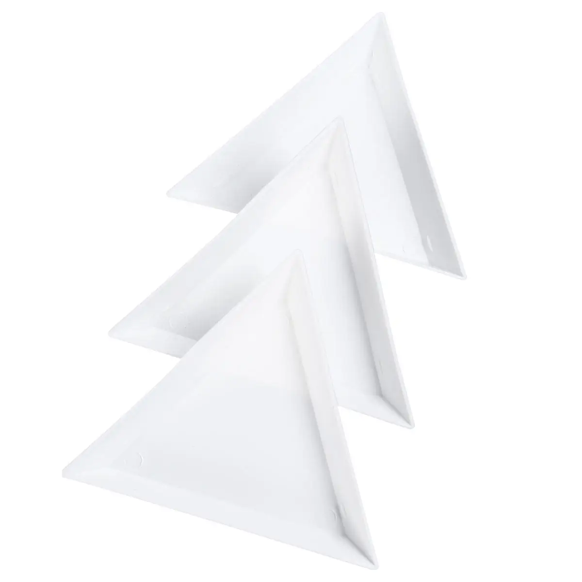 

20Pcs White Plastic Jewelry Plates Triangular Trays for Beads Rhinestones Sorting DIY Jewelry Findings Lightweight Nesting