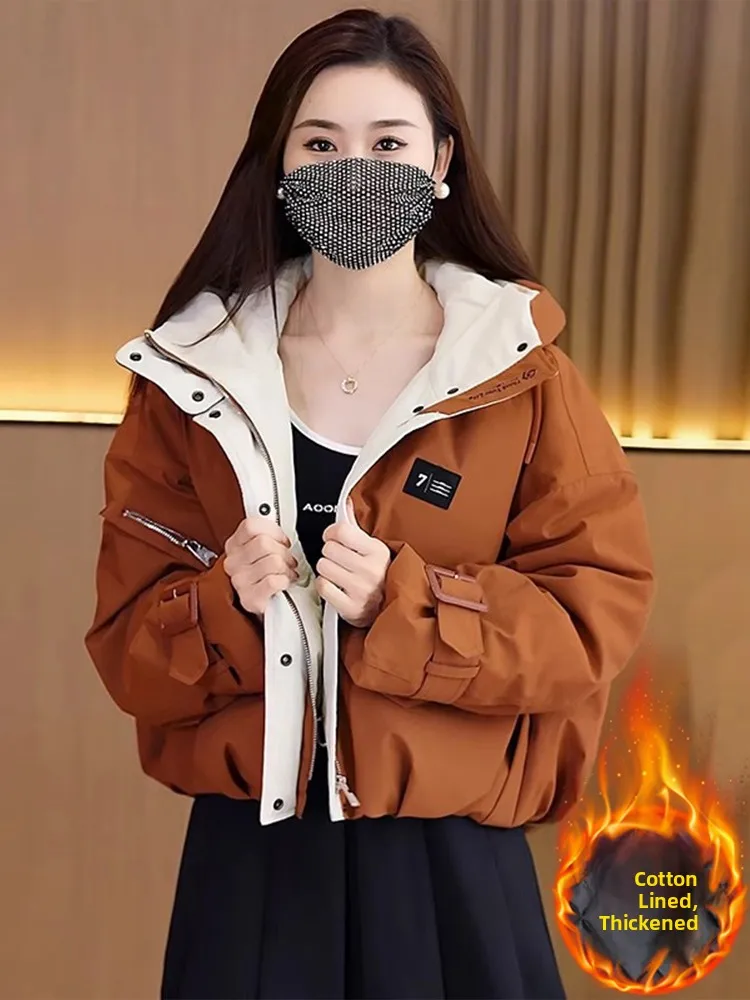 

ort Puffer Jaet Women's Casual Thiened Parka Coat Winter New Sle Loose Fit Cact Size Retro Commute Polyester Fiber