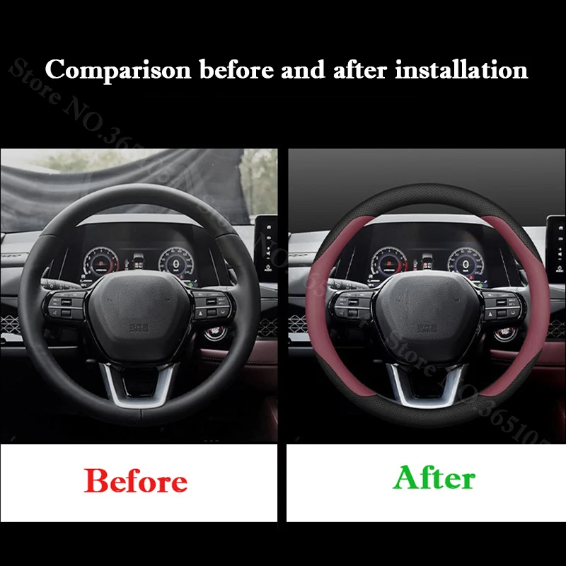 Ultra-thin Leather Car Steering Wheel Cover for Honda Accord CR-V HR-V XR-V Vezel‌ Civic Integra‌ Fit Breeze Inspire Crider