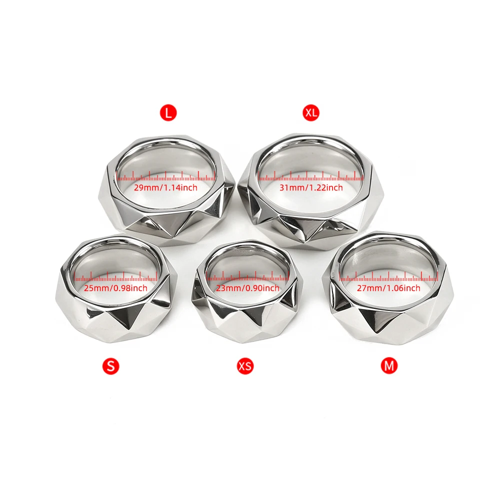 Premium 316L Stainless Steel 32-Facet Multi-Color Men's Cock Ring Delay Endurance Metal Ring Luxury Adult Toy S-XL