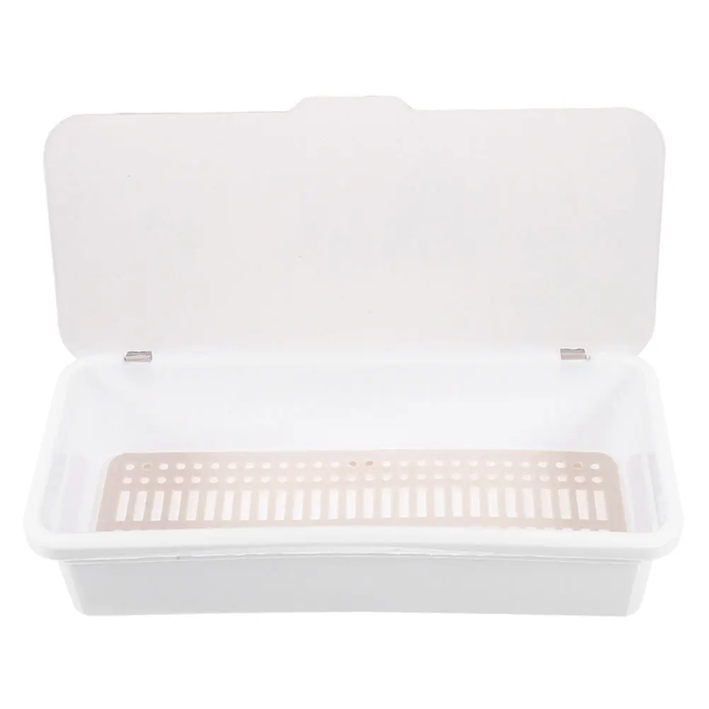 

Chopstick Storage Box with Lid Minimalist Design Draining Kitchen Utensil Organizer Space-Saving Tableware Holder for Home