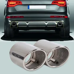 2X STAINLESS STEEL FINISHER END EXHAUST TAIL REAR MUFFLER TIP PIPE TAILPIPE For AUDI Q7 2006 -2008 2009 2010 2011 2012 2013