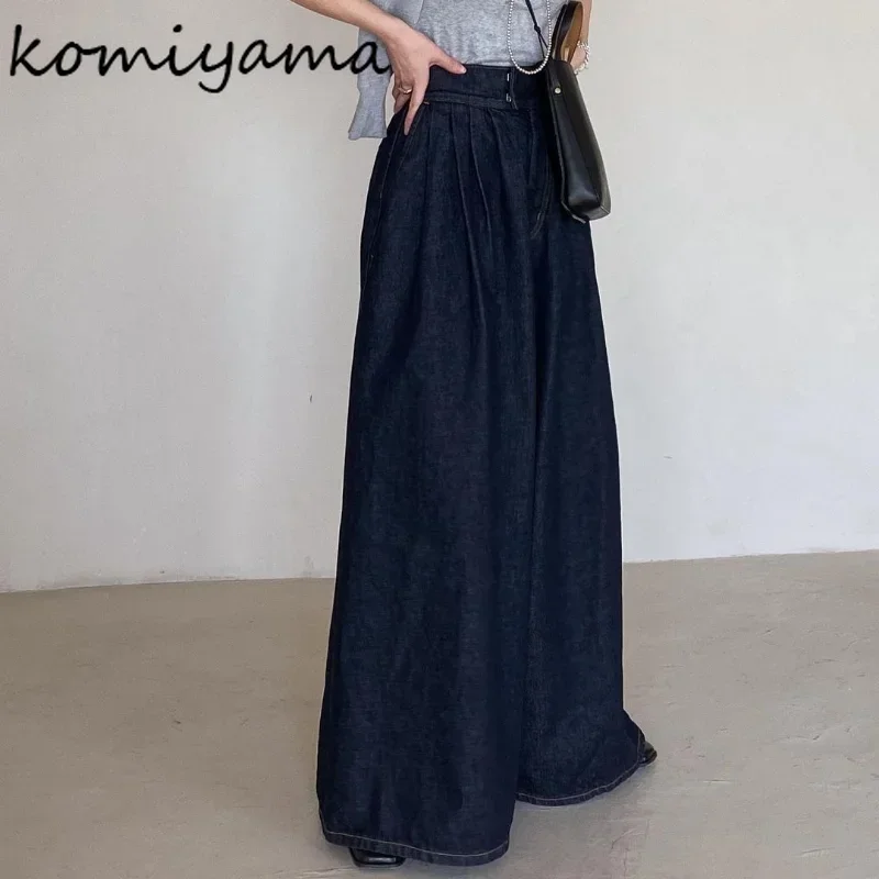 

Japanese Vintage Pleated Jeans Loose Casual High Waist Denim Pants Spring Summer 2024 New Trousers Fashion Wide Leg Pants