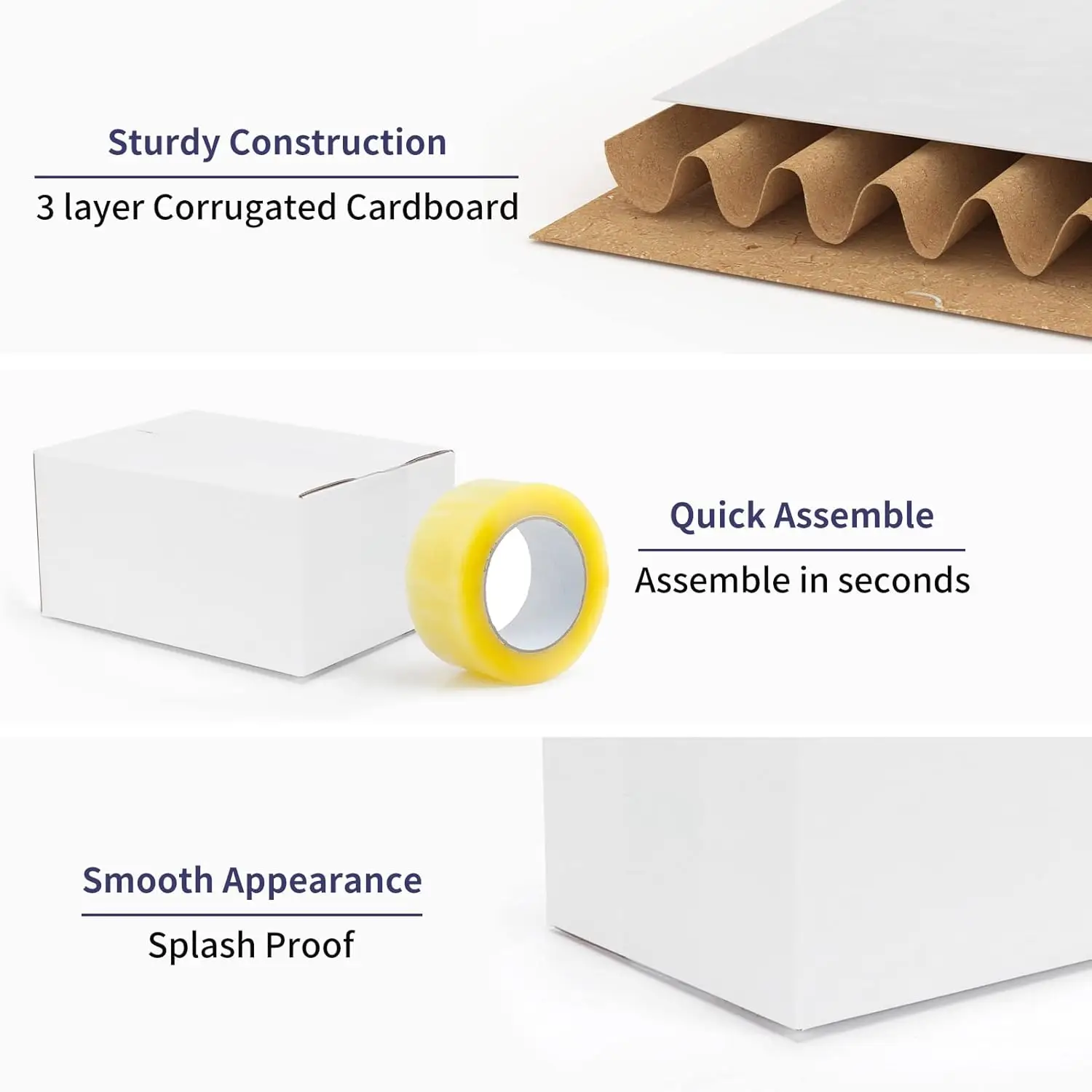 40 Pack Small Shipping Boxes 8x6x4, White Corrugated Cardboard Mailing Boxes for Packing, Business view 4