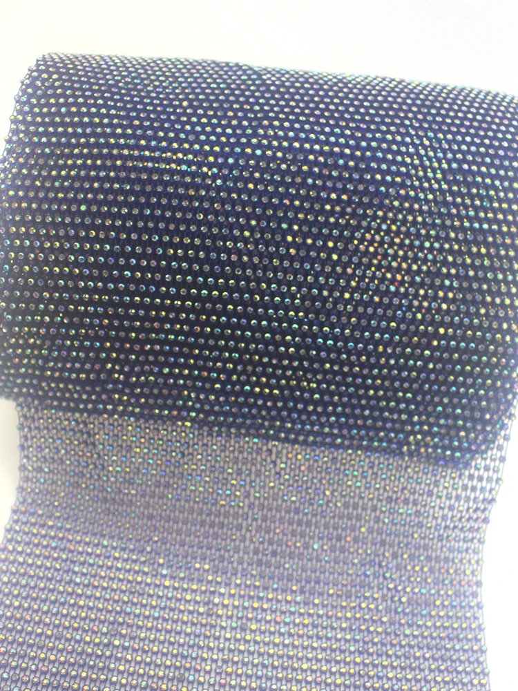 53*54 20cm WhiteAB Mesh Rhinestone Net Fabric Glitter Sewing Square Crystal Glass Trim Stretch For Swimsuit Bikini Hollow Design