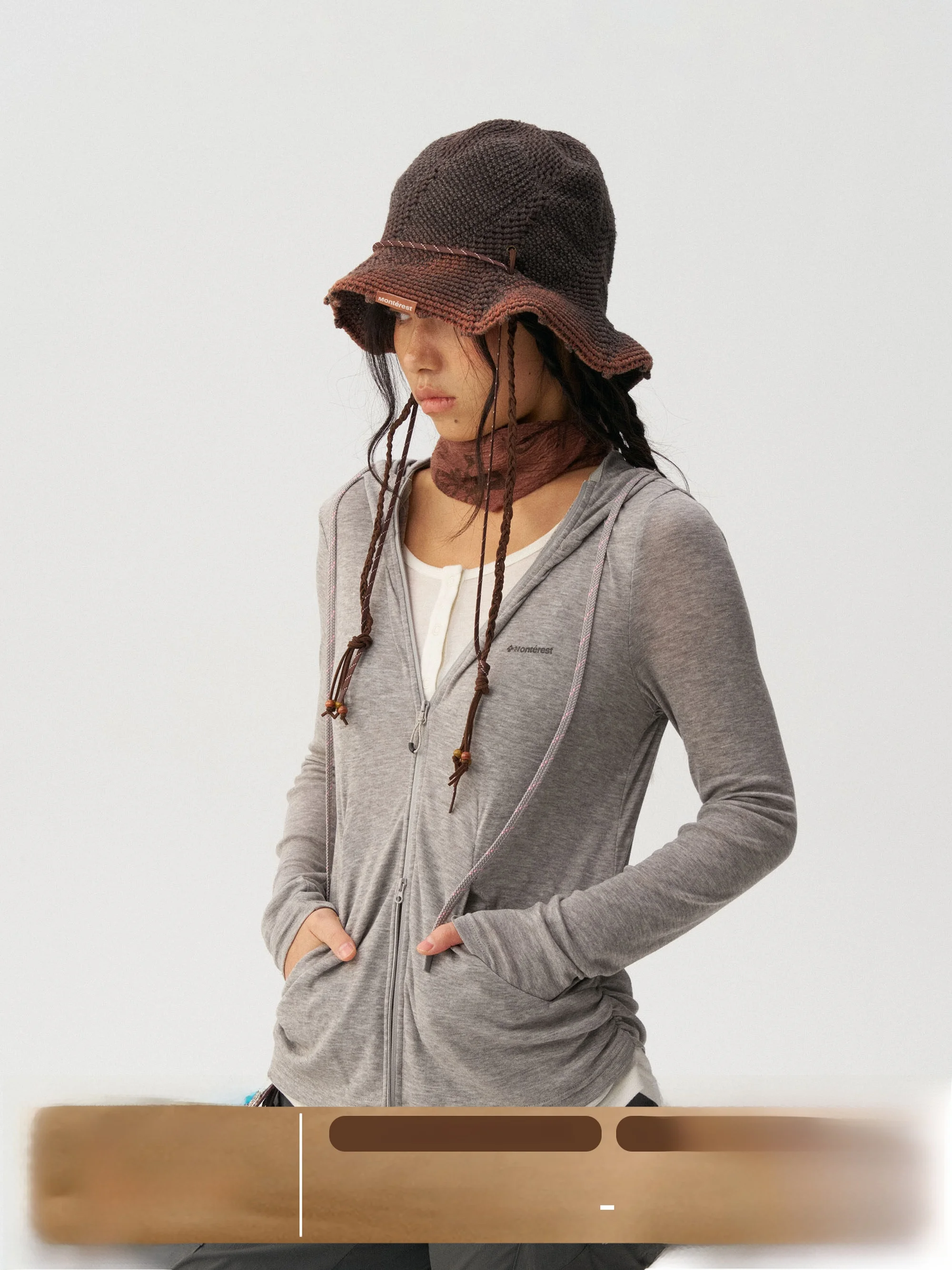 

Monterest Instant Mountain Wild Mixed Texture Knitted Hat Coat Youth Vitality Style Long Sleeve Breathable Skin-friendly Oute...