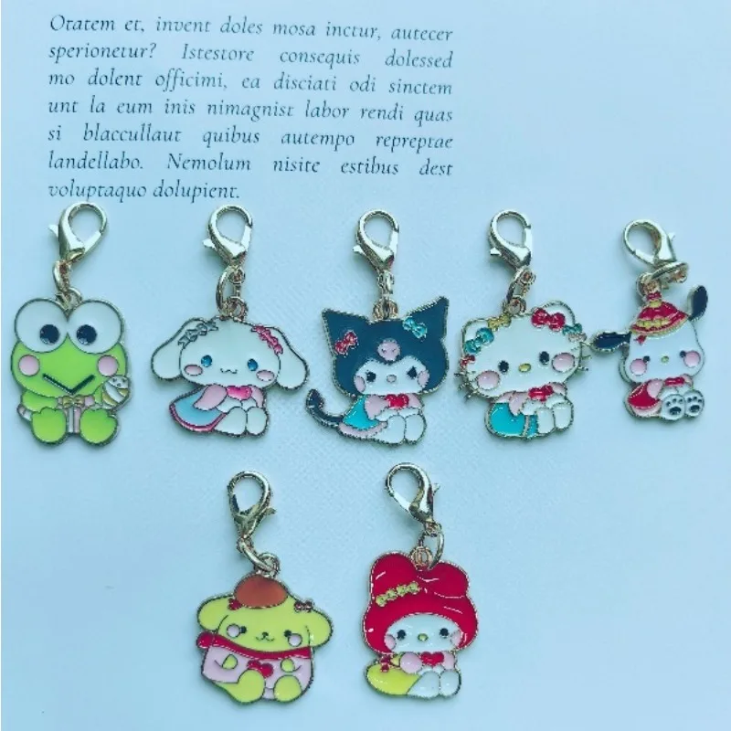 

Sanrio Hello Kitty Metal Keychain Anime Action Figures Kawaii Toys Cars Keys Schoolbag Decoration Models Children Birthday Gifts