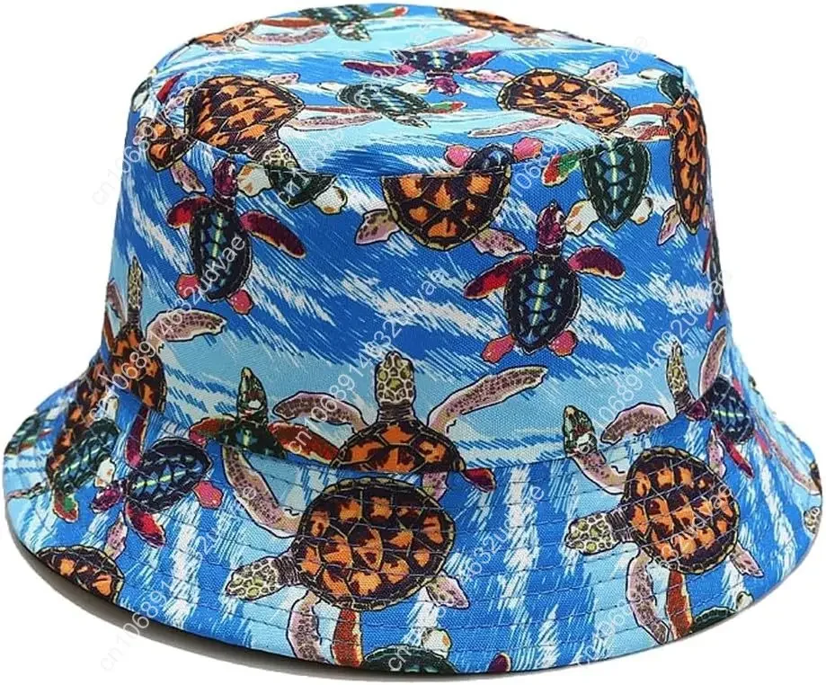Jaren '80 Party Zwart Blauw Boom Serie Afdrukken Emmer Hoeden Unisex Zomer Reizen Strand Visserspet voor Heren Dames Tieners