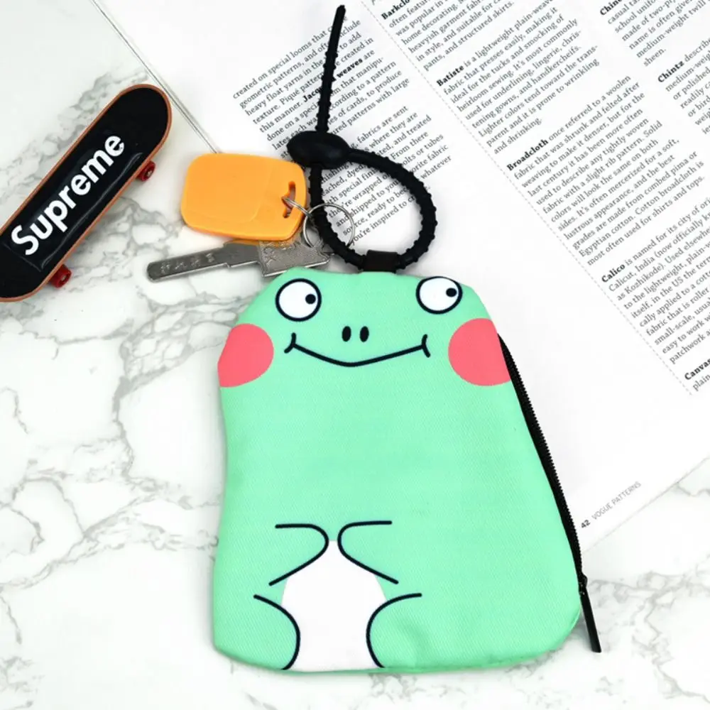 1pc Single Layer Capybara Earphone Pouch Cosmetic Organizer Dog Cat Capybara Makeup Bag Frog Cartoon Cute Storage Bags Student