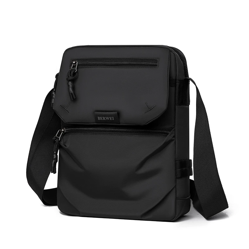 Crossbody Bag Unisex Nylon Classic Flap Messenger Bag Multifunctional Sling Pack for Business Commute Outdoor Daily Wear