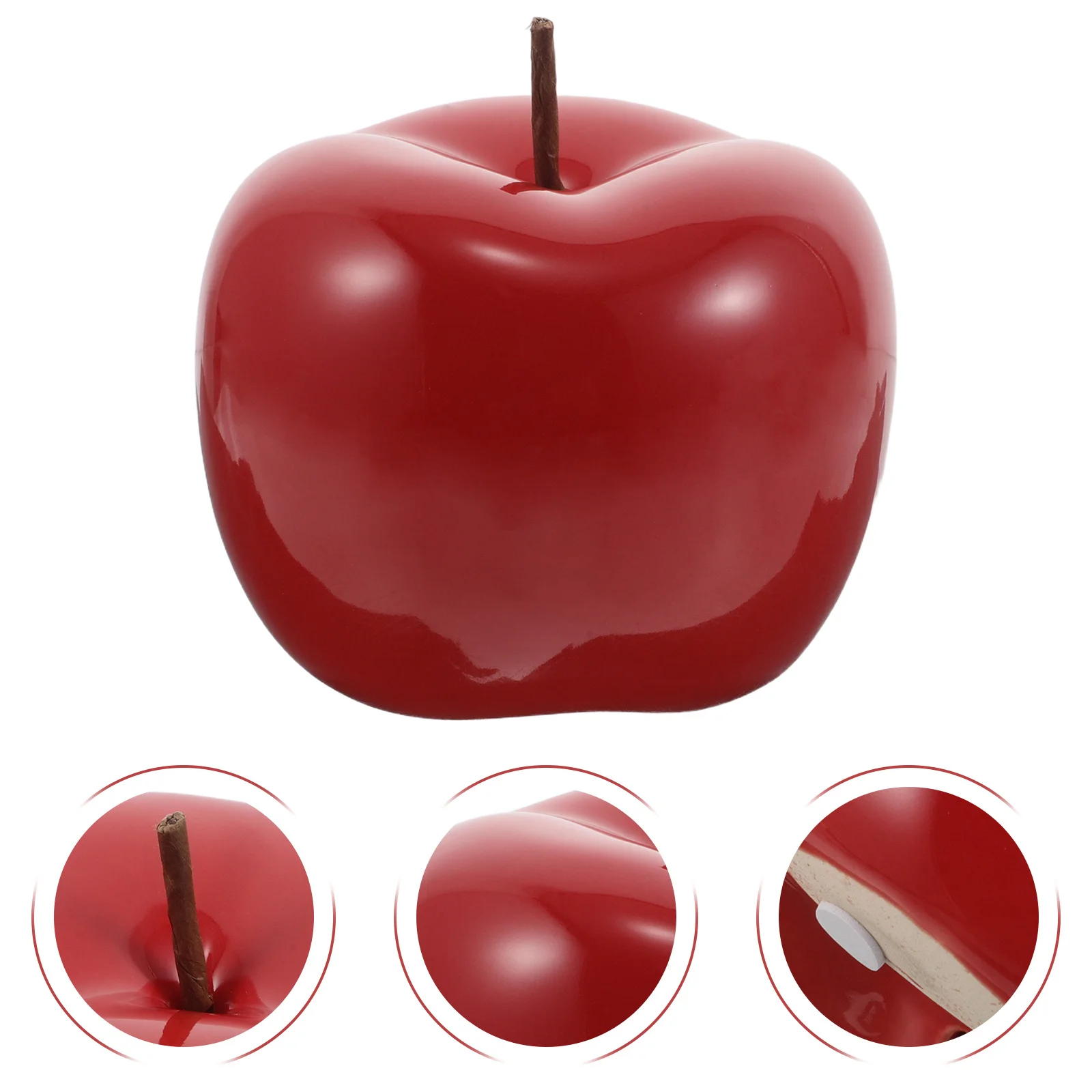 

Red Ceramic Apple Decorative Ornament Realistic Fake Fruit for Office Home Party Display Christmas Gift Kitchen Fruit Decoration