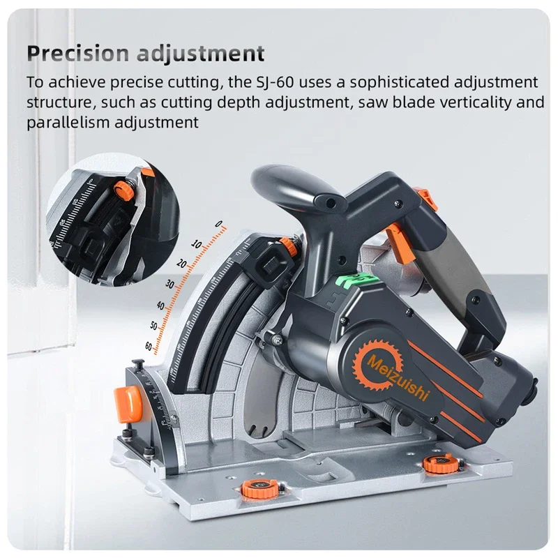 2000w 168mm Plunge Cut Circular Track Saw with Guide Rail Brushless Motor Track Saw