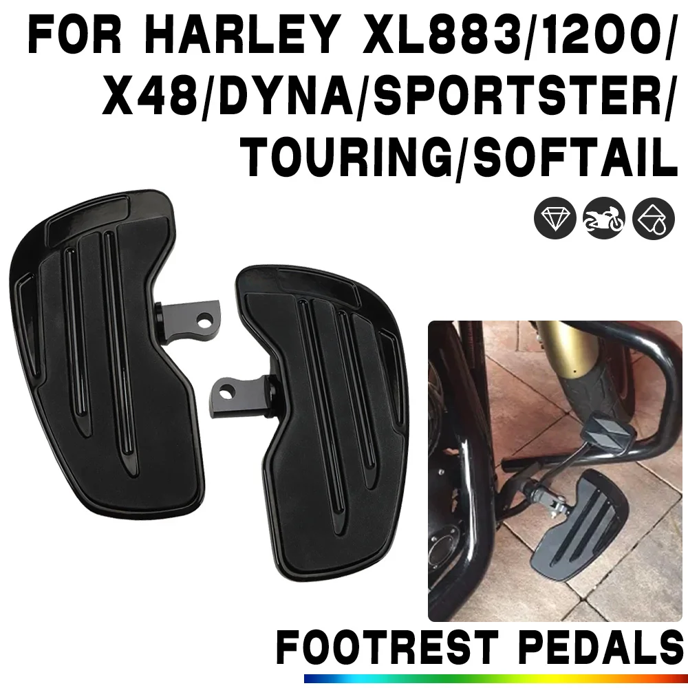 

Foot Pegs Rider For Harley XL883 1200 X48 Dyna Sportster Touring Softail Passenger Footboard Pair Anti-Slip Foot Rest Pedal