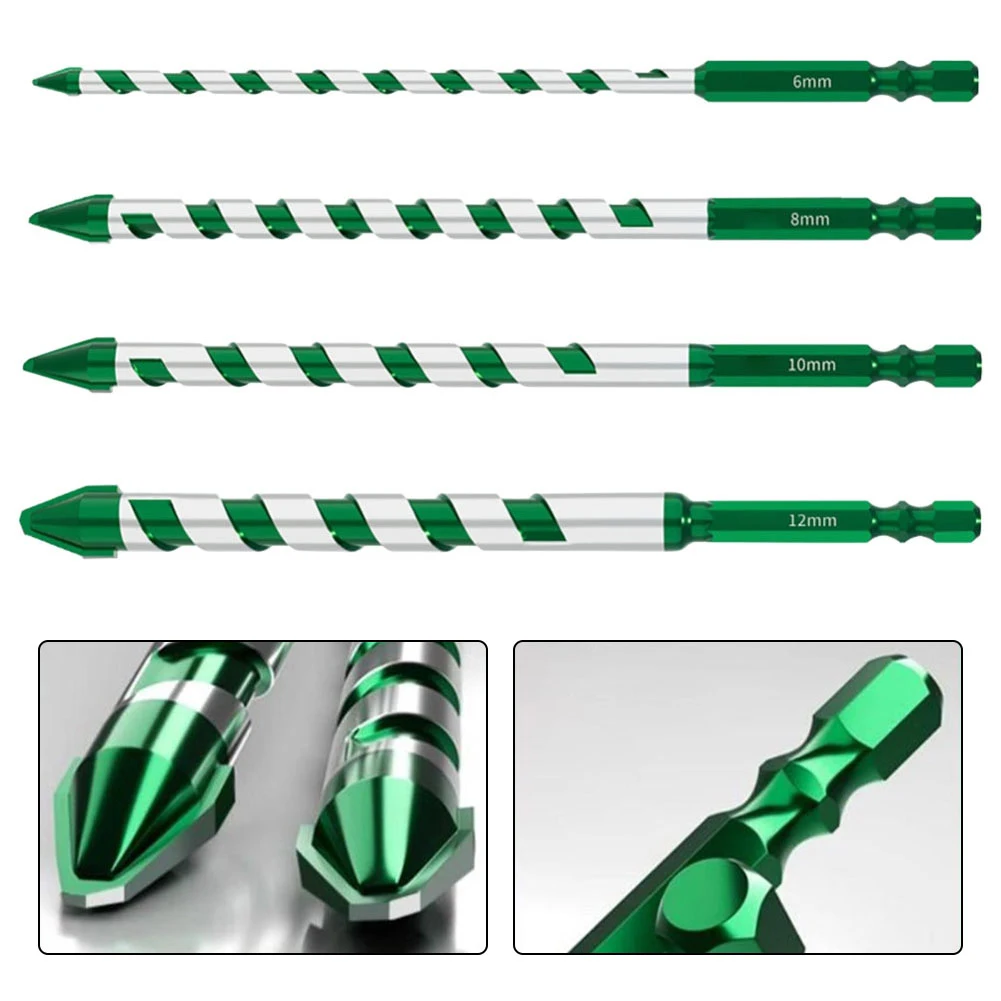 Chowmaster Masonry Concrete Spiral Drill Bit Eccentric High-Strength 6mm/8mm/10mm/12mm Twist Drill Bits for Glass/Tile/Wood