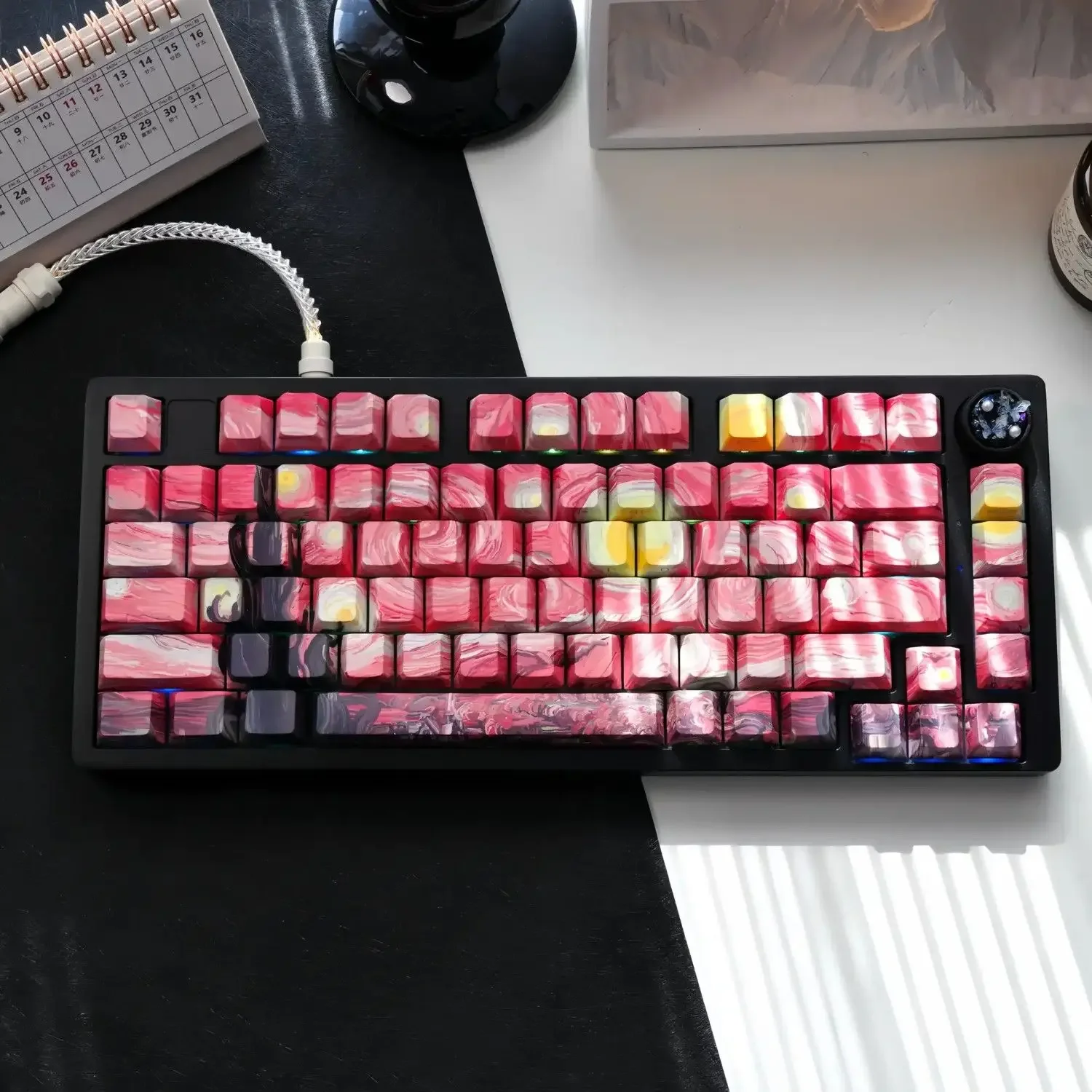 

Star keycap original height side engraving light transmission PBT hot sublimation high value personalized keycap