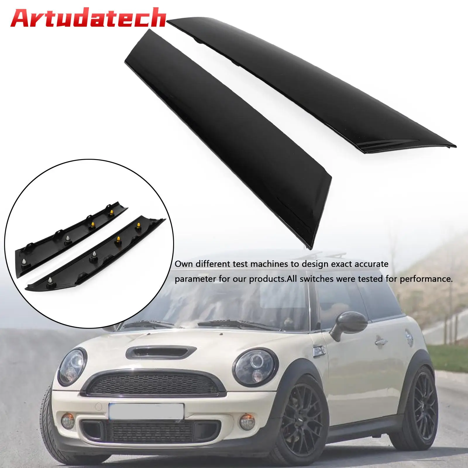 

Artudatech 2x Front A Pillar Black Windshield Post Trims 51137272583/84 For Mini R55 R56