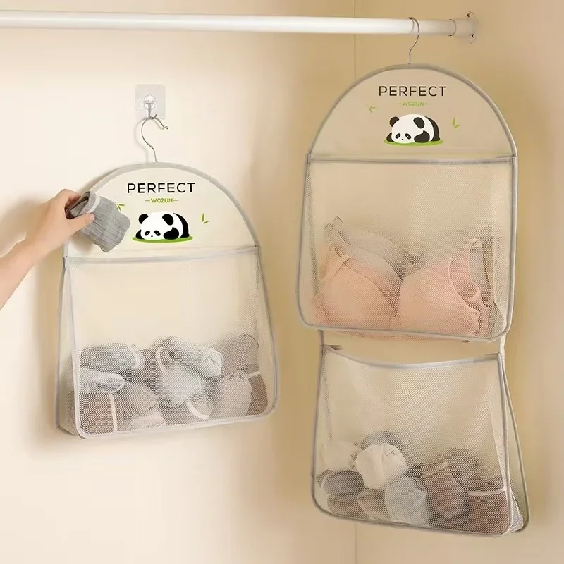 

Socks Storage Hanging Bag Wardrobe Dormitory Storage Mesh Pocket Underwear Storage Wall Hanging Finishing StorageBags